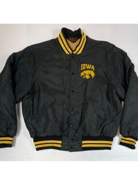 Vintage Iowa Hawkeyes Pla-Jac by Dunbrooke Jacket Men Large 44-46 Made in USA